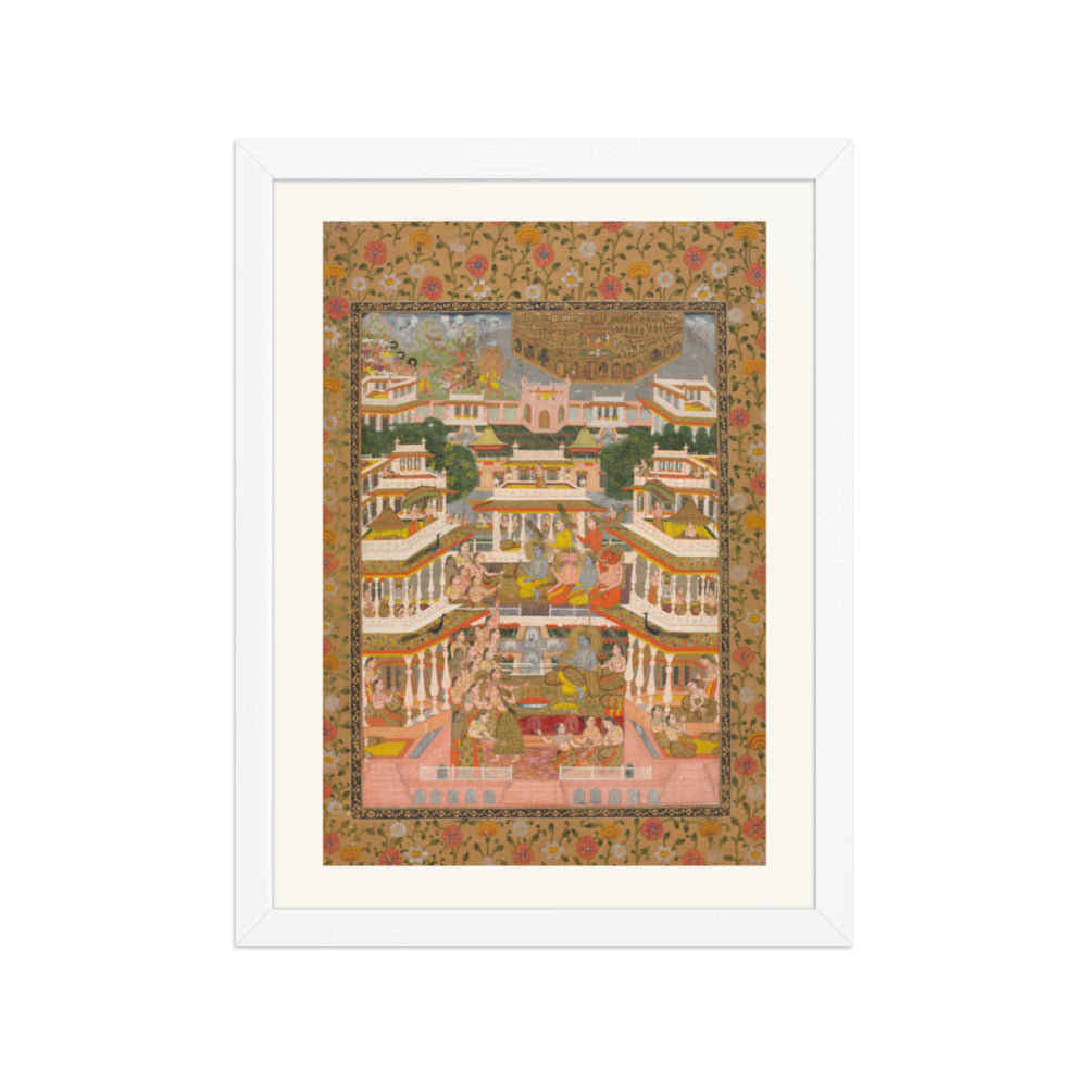 A Tiered Court Scene, by Chitarman II — Restored Mughal Wall Art — view 6