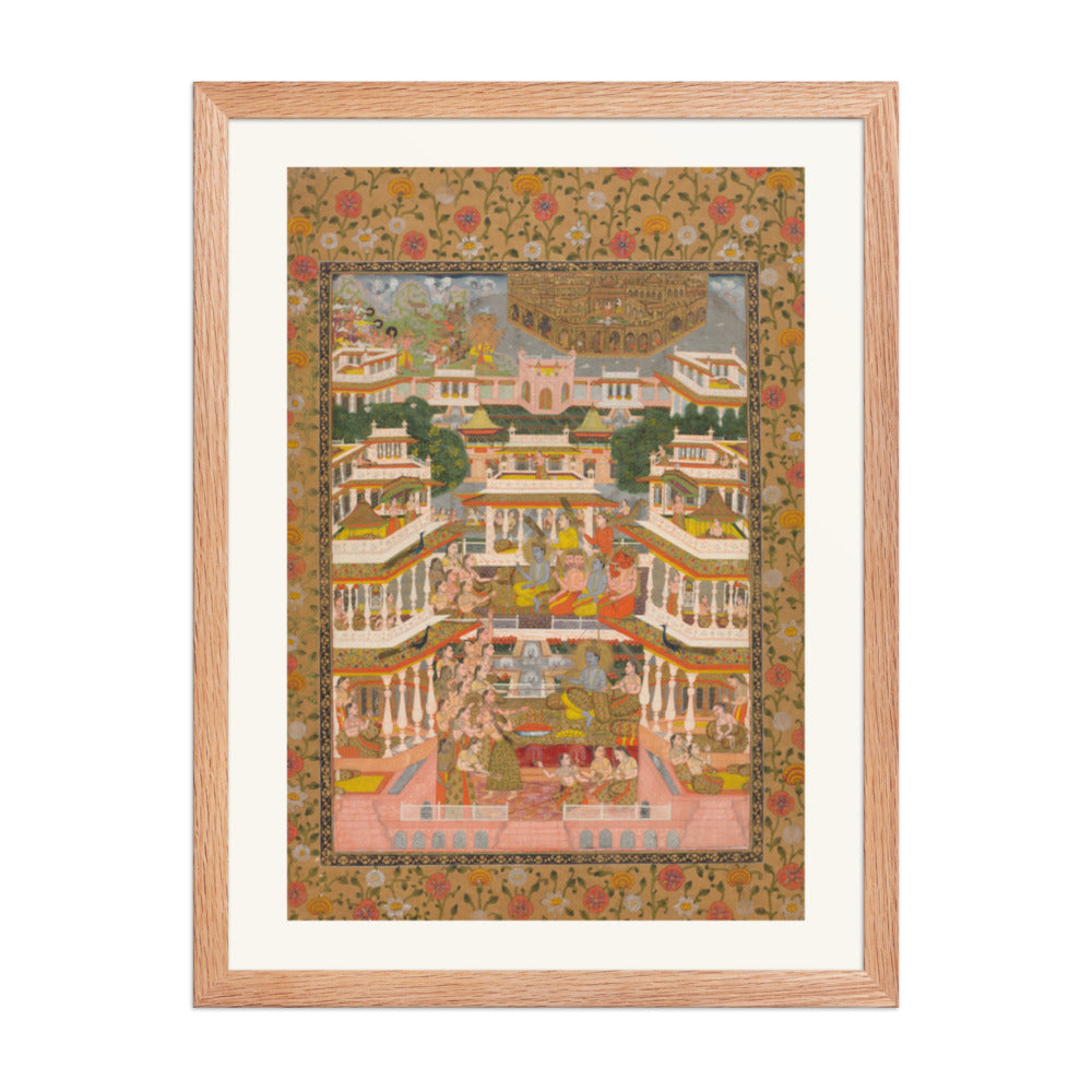 A Tiered Court Scene, by Chitarman II — Restored Mughal Wall Art — view 3