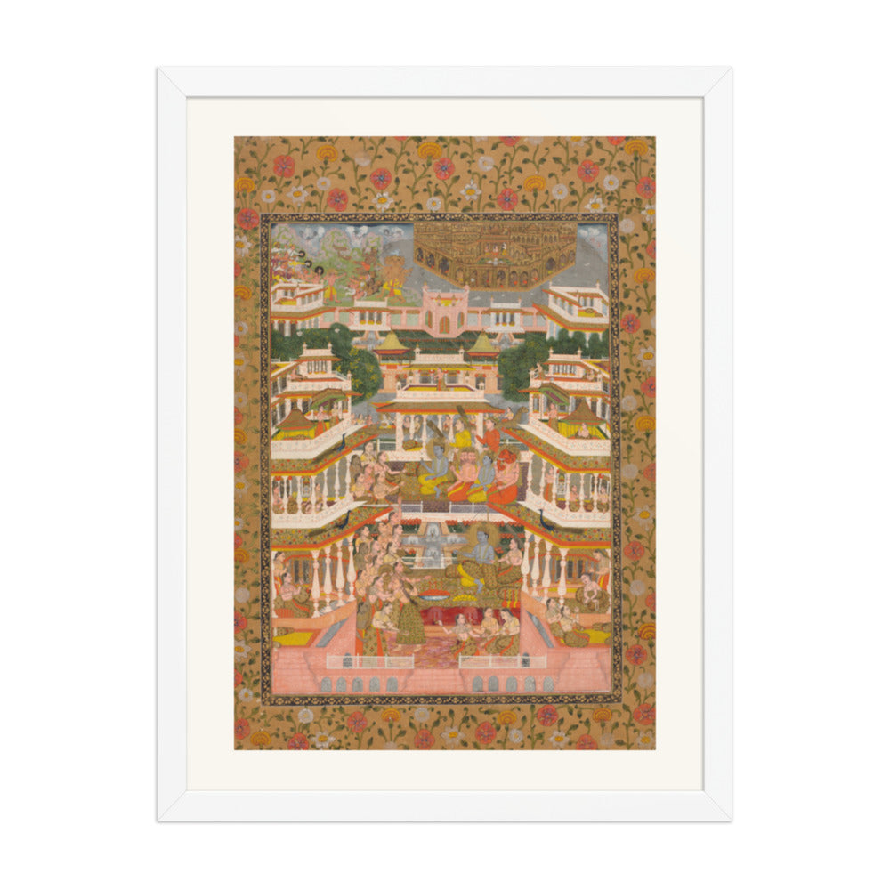 A Tiered Court Scene, by Chitarman II — Restored Mughal Wall Art — view 5