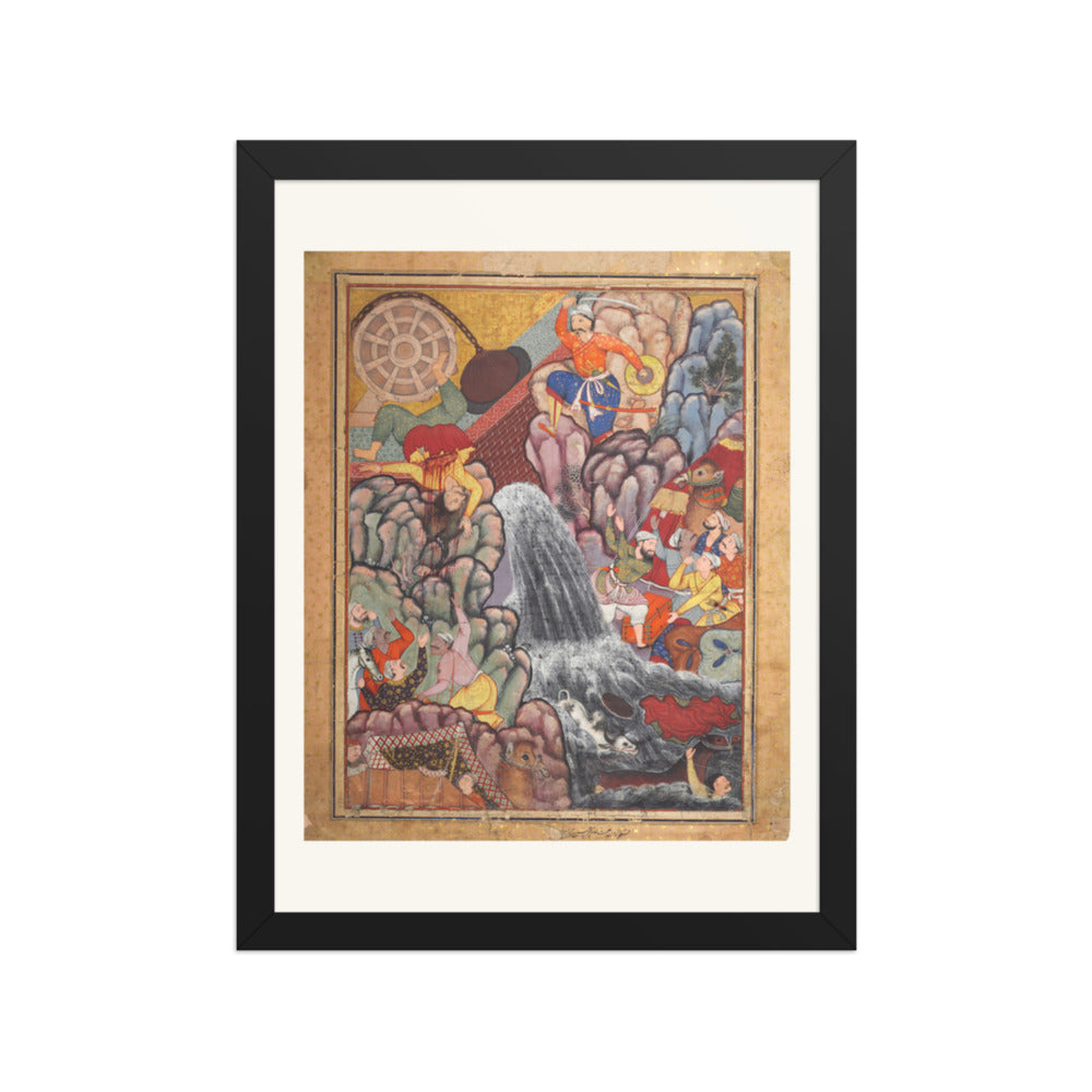 Alamshah cleaving asunder the chain of the — Restored Mughal Wall Art — view 2