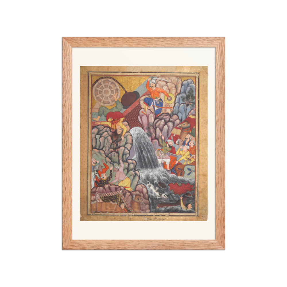 Alamshah cleaving asunder the chain of the — Restored Mughal Wall Art — view 4