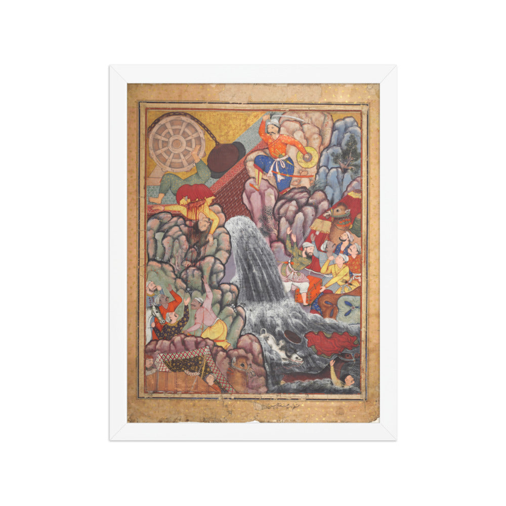 Alamshah cleaving asunder the chain of the — Restored Mughal Wall Art — view 6