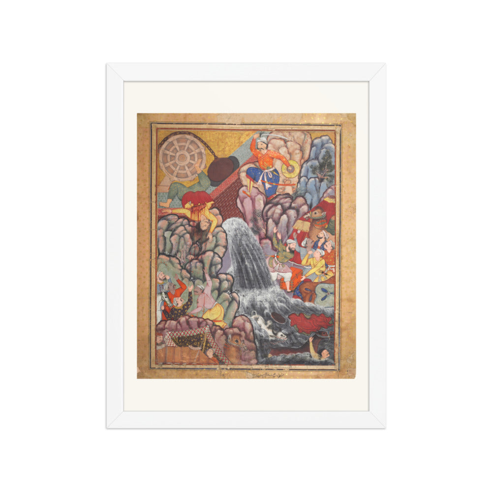 Alamshah cleaving asunder the chain of the — Restored Mughal Wall Art — view 6