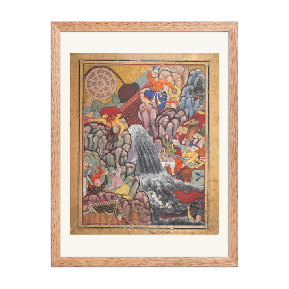 Alamshah cleaving asunder the chain of the — Restored Mughal Wall Art — view 3