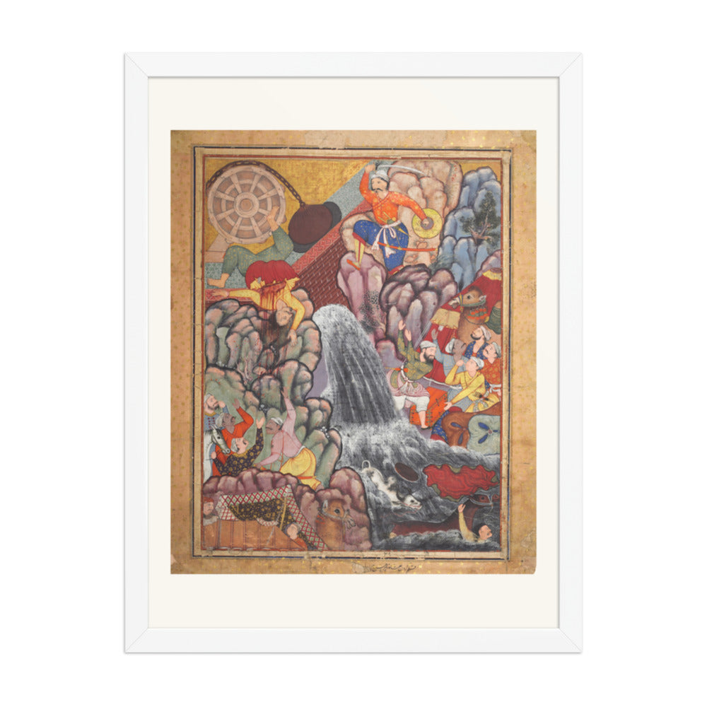 Alamshah cleaving asunder the chain of the — Restored Mughal Wall Art — view 5