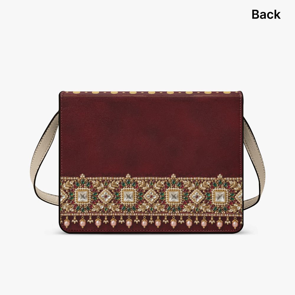 Kundan Potli — Maroon Velvet Book Crossbody Bag — view 9