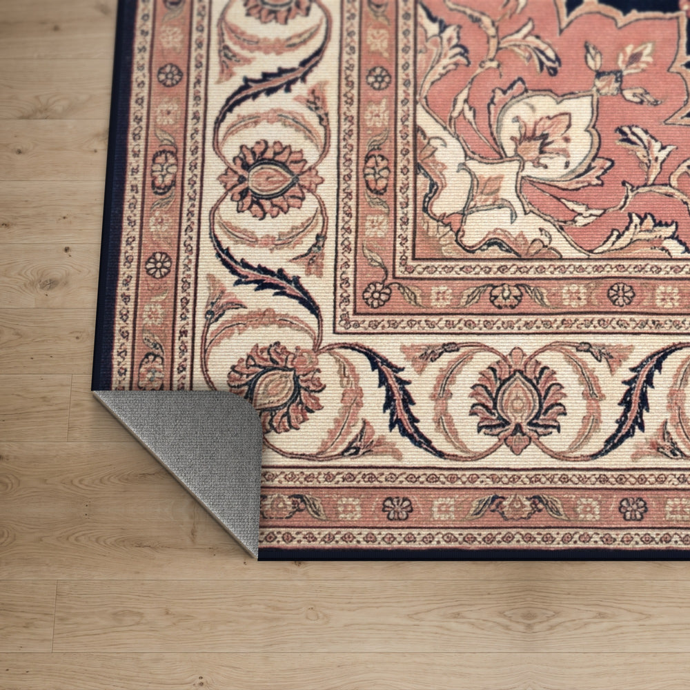 Kashan Rose — Navy & Rose Persian Area Rug — view 4
