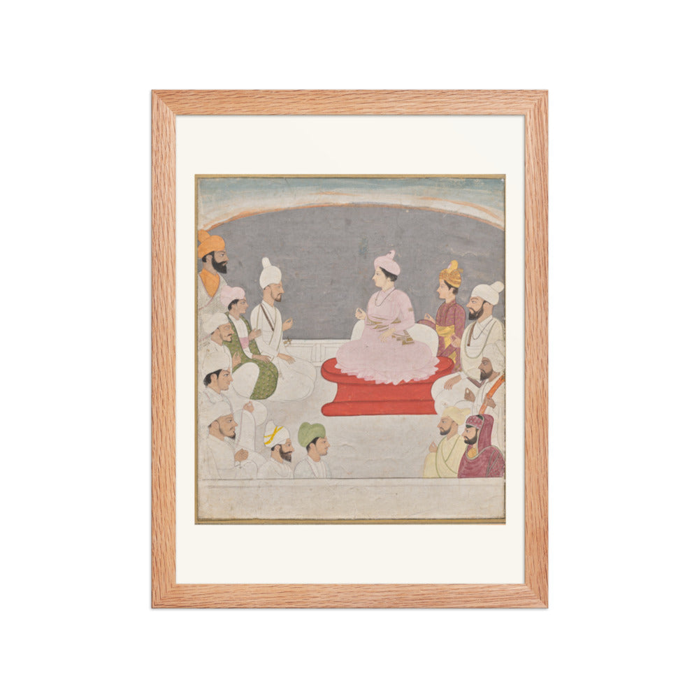 Raja Sansar Chand of Kangra and courtiers — Restored Pahari Wall Art — view 4