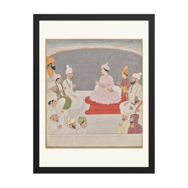 Raja Sansar Chand of Kangra and courtiers — Restored Pahari Wall Art