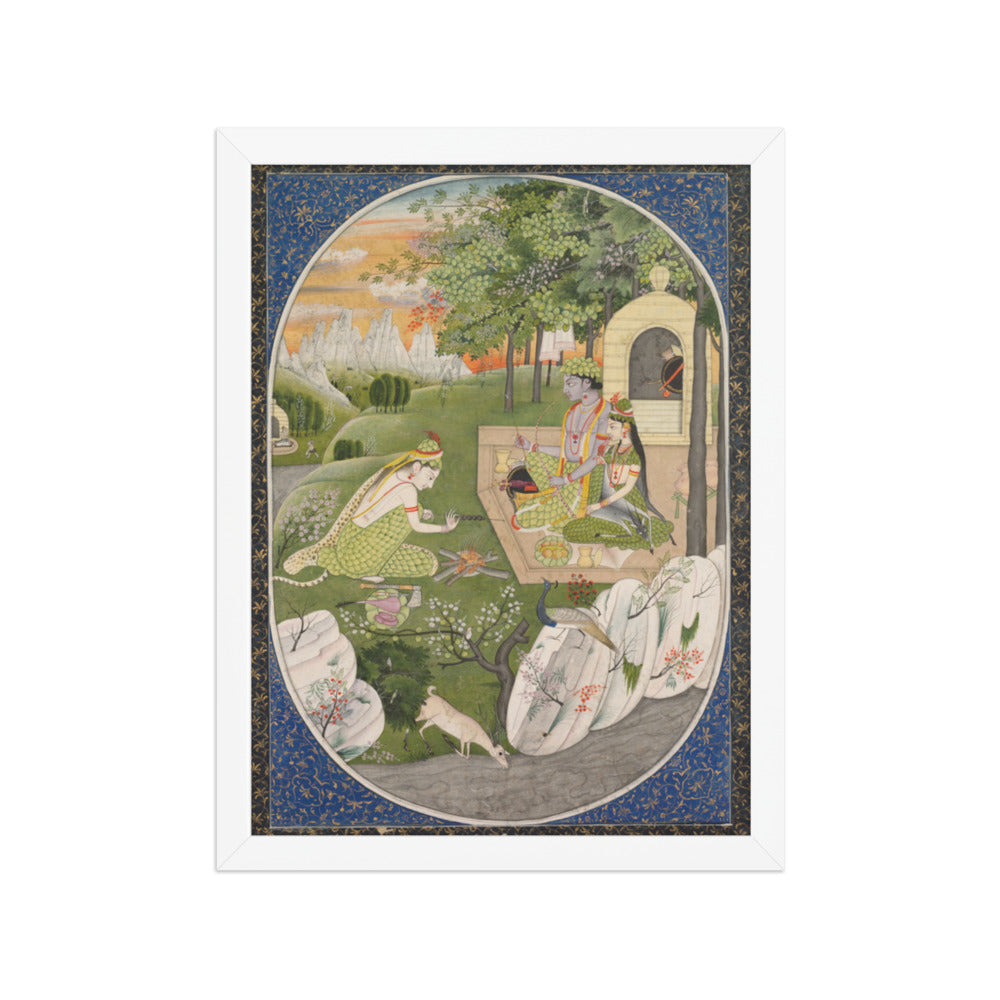 Rama, Sita, and Lakshmana in the forest — Restored Pahari Wall Art — view 6