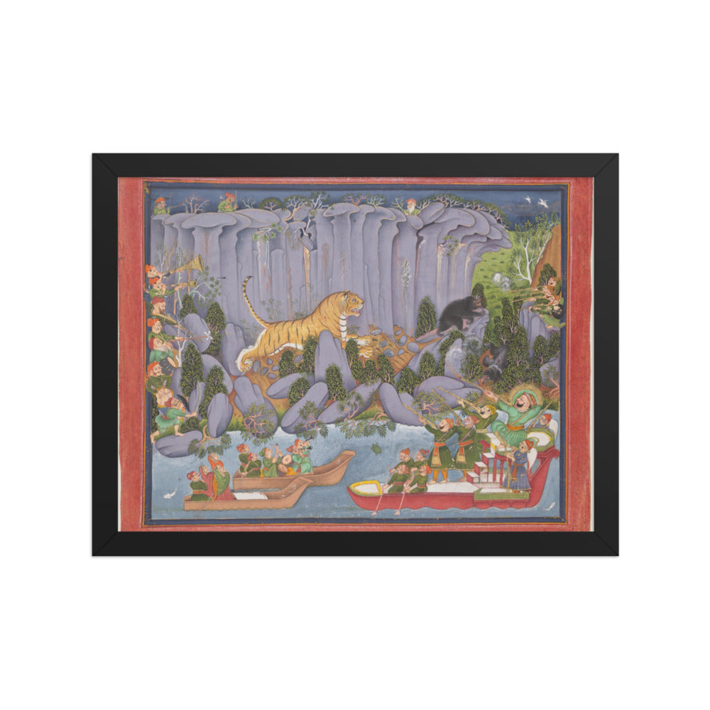 Tiger Hunt of Ram Singh II — Restored Rajput Wall Art — view 2