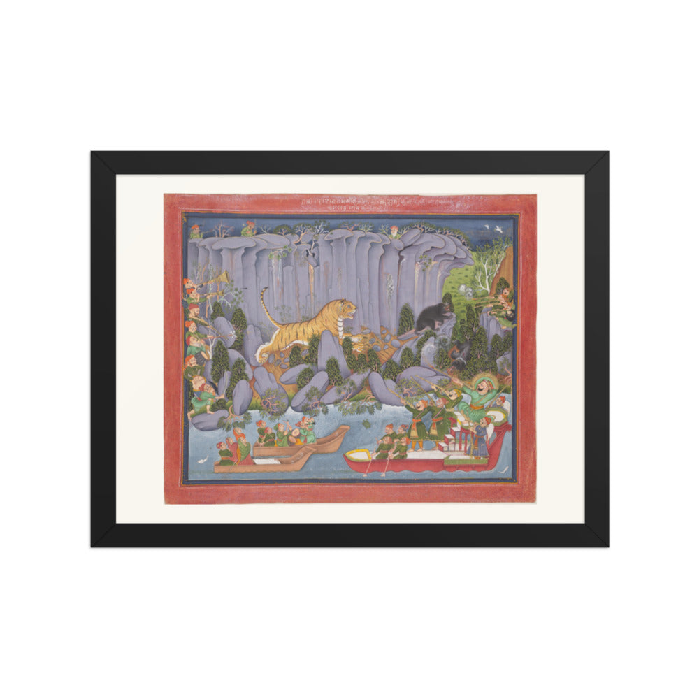 Tiger Hunt of Ram Singh II — Restored Rajput Wall Art — view 2