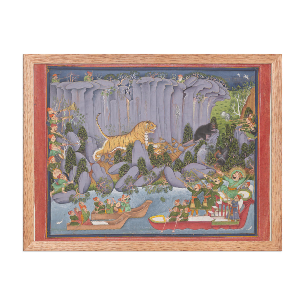 Tiger Hunt of Ram Singh II — Restored Rajput Wall Art — view 3