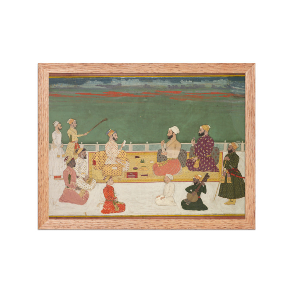 A Ruler Presents a Document to Visiting Nobles — Restored Mughal Wall Art — view 4