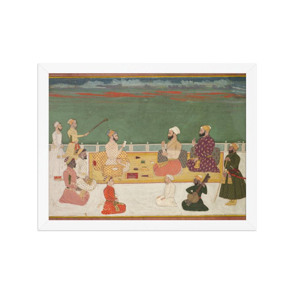 A Ruler Presents a Document to Visiting Nobles — Restored Mughal Wall Art — view 6