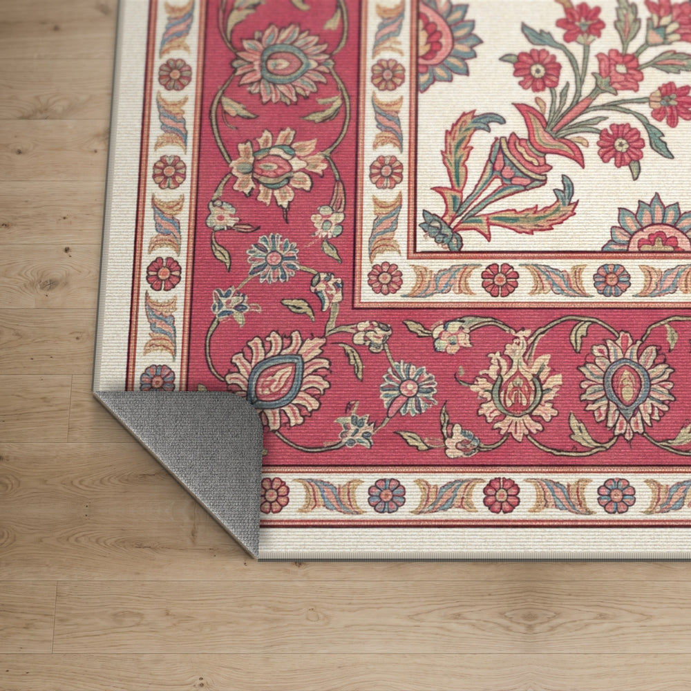 Kerman Bouquet — Ivory Floral Persian Area Rug — view 4