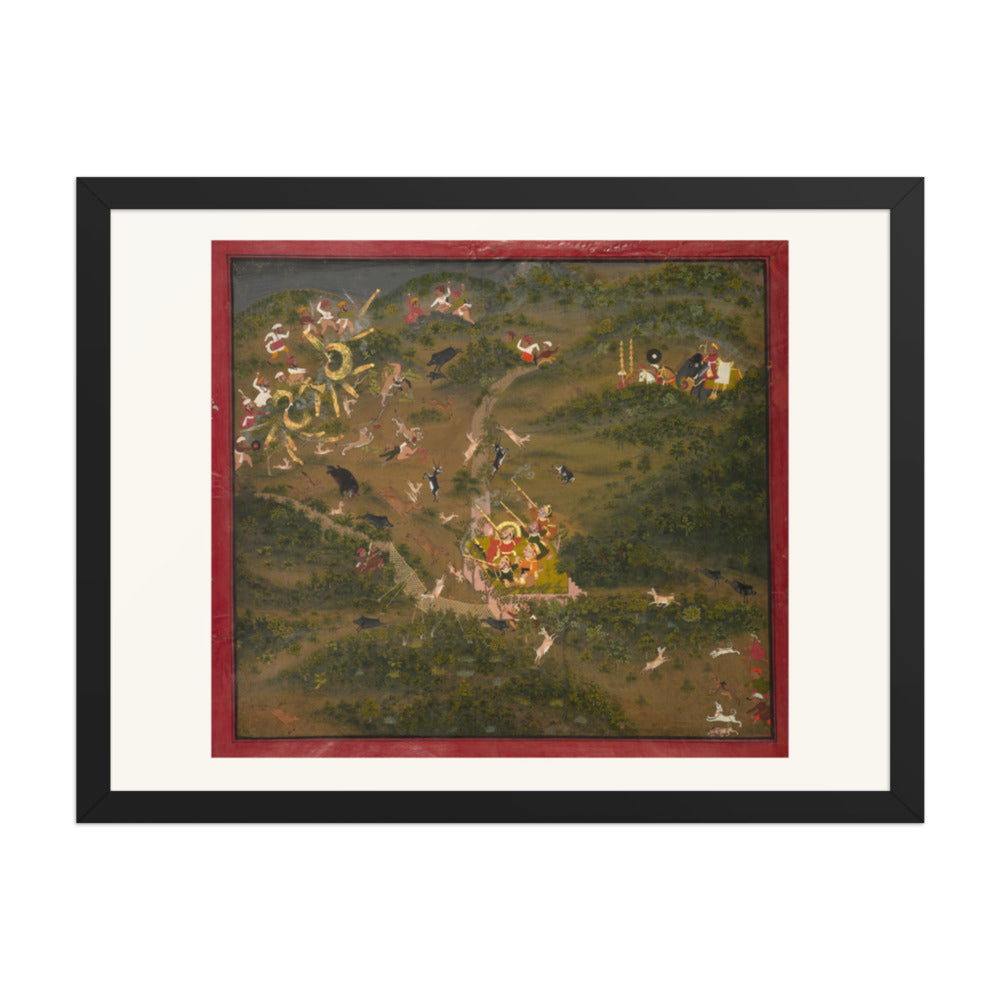 Maharana Jagat Singh II Hunting, by Jugarsi — Restored Rajput Wall Art — view 1