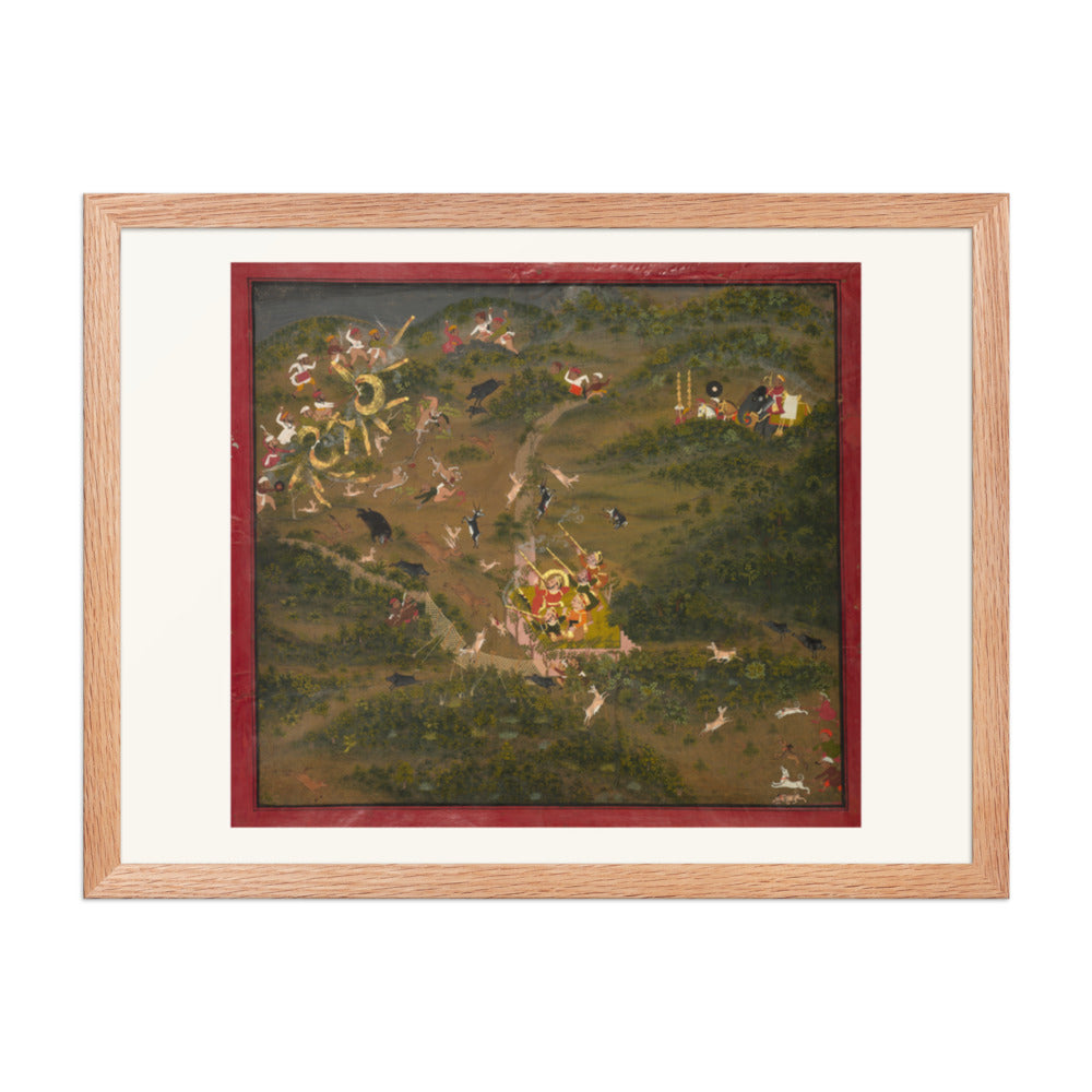 Maharana Jagat Singh II Hunting, by Jugarsi — Restored Rajput Wall Art — view 3
