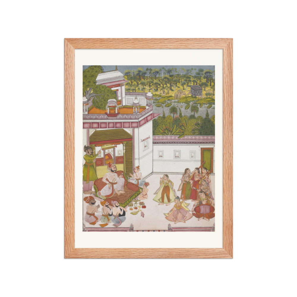 Maharaja of Kotah Listening to Music and Watching Dancers — Restored Rajput Wall Art — view 4