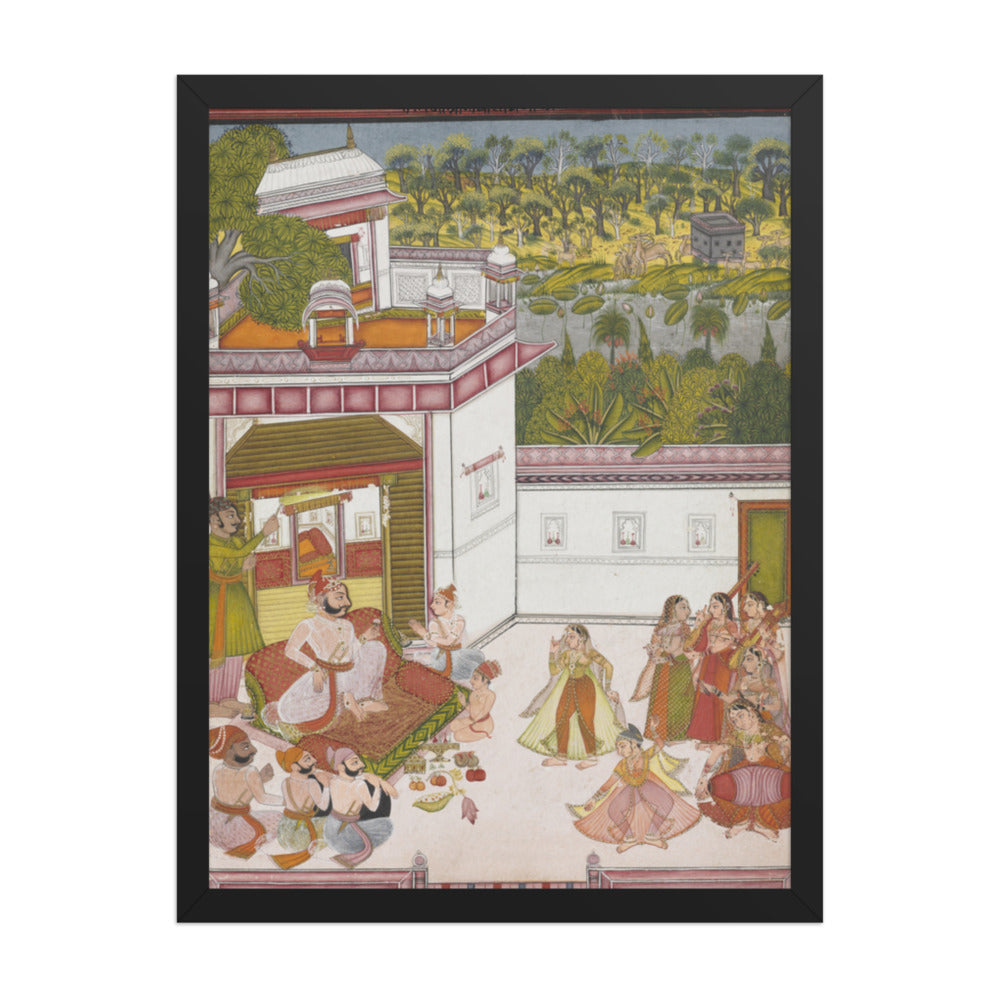 Maharaja of Kotah Listening to Music and Watching Dancers — Restored Rajput Wall Art — view 1