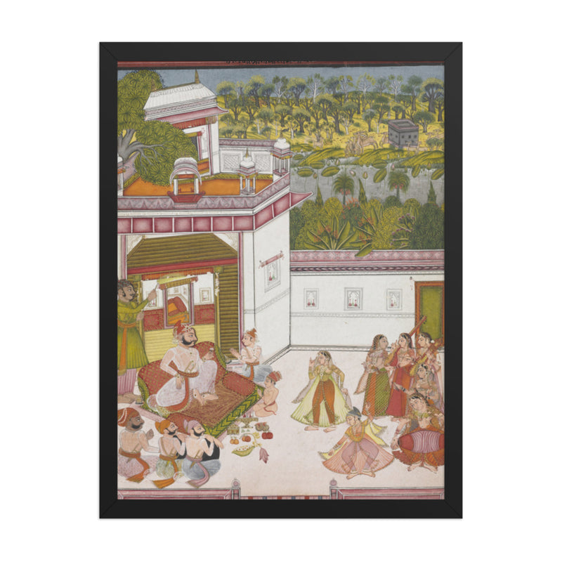 Maharaja of Kotah Listening to Music and Watching Dancers — Restored Rajput Wall Art