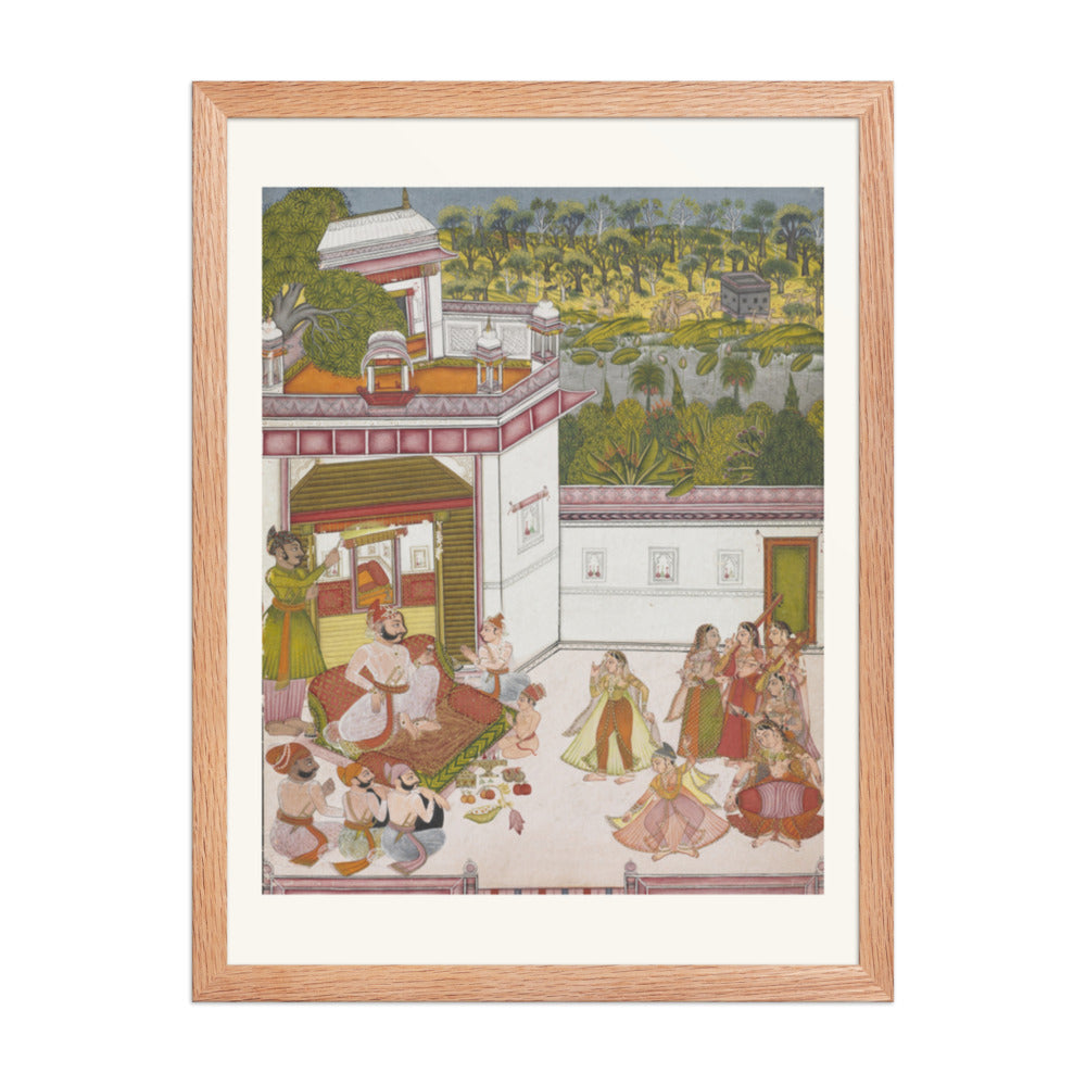 Maharaja of Kotah Listening to Music and Watching Dancers — Restored Rajput Wall Art — view 3