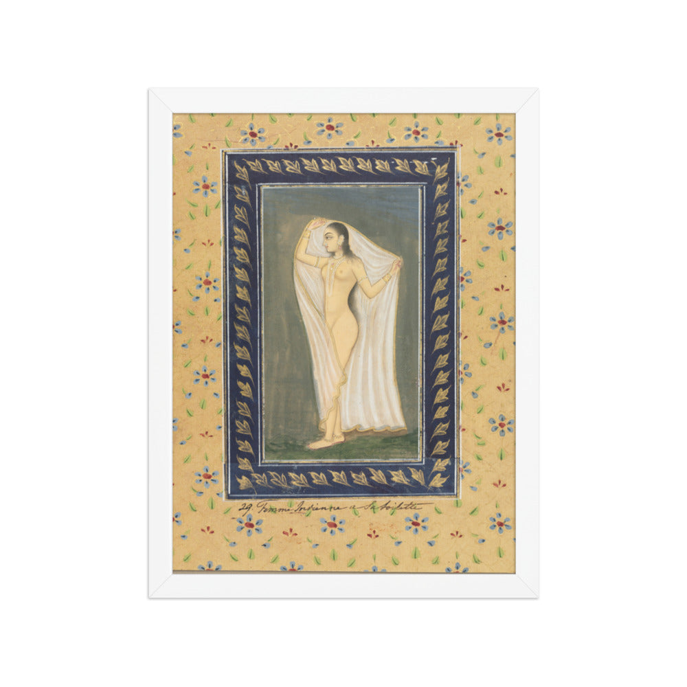 Lady after a Bath — Restored Mughal Wall Art — view 6