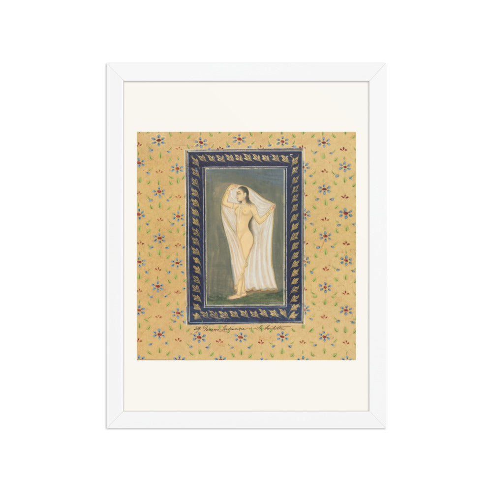 Lady after a Bath — Restored Mughal Wall Art — view 6