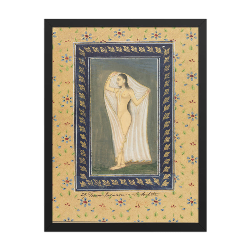 Lady after a Bath — Restored Mughal Wall Art