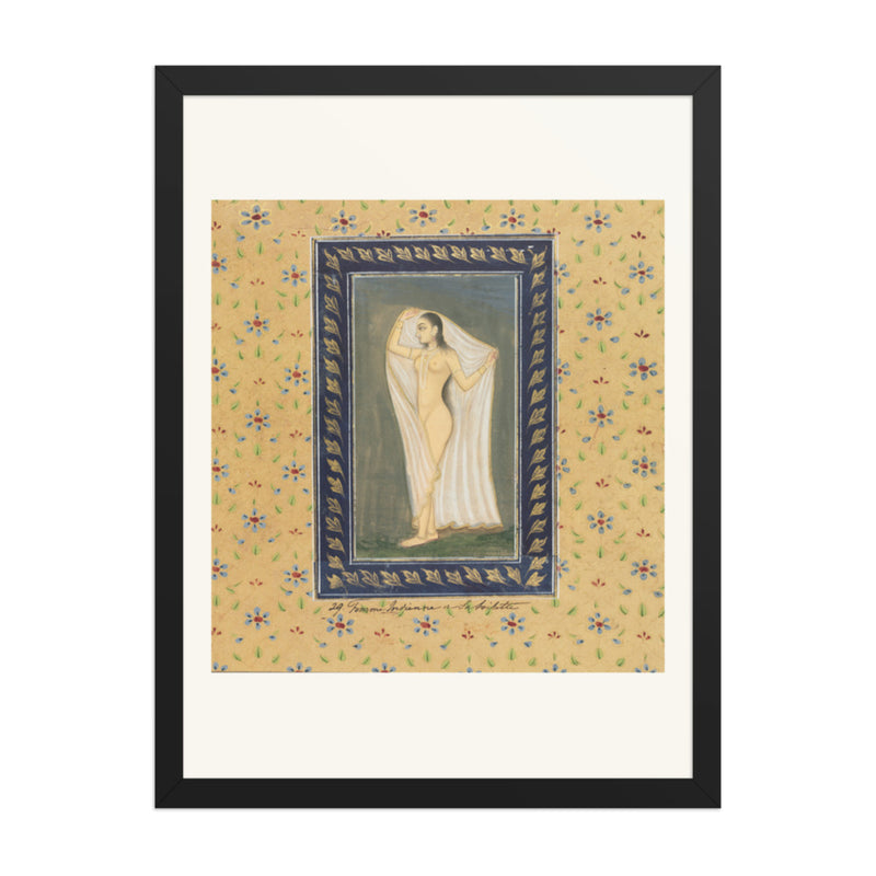Lady after a Bath — Restored Mughal Wall Art