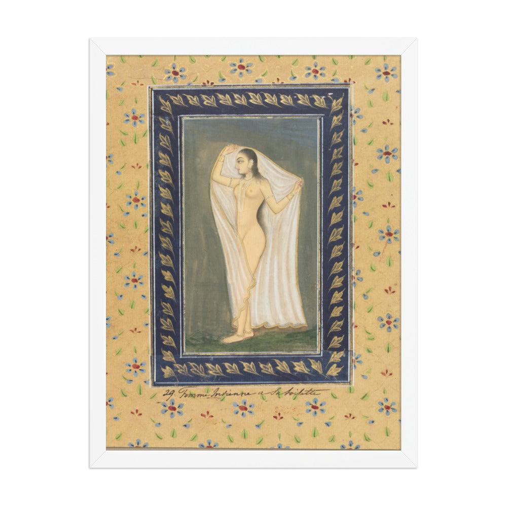 Lady after a Bath — Restored Mughal Wall Art — view 5