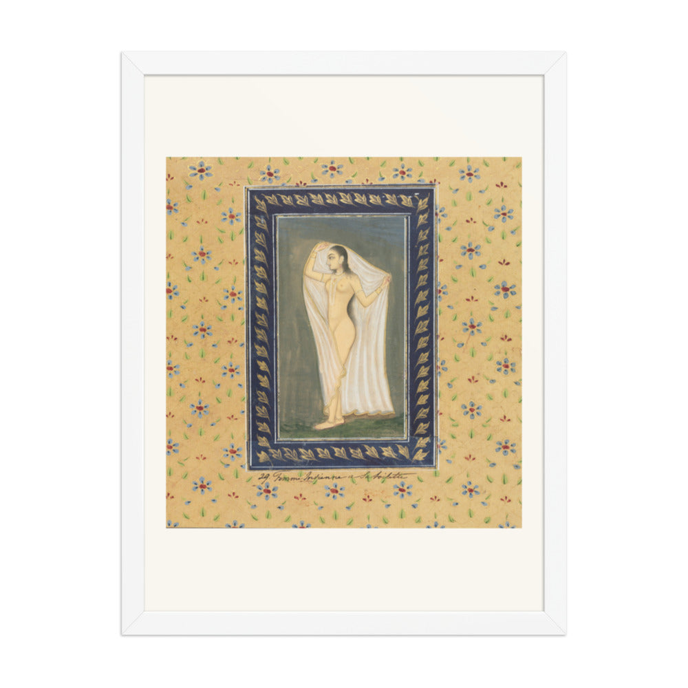 Lady after a Bath — Restored Mughal Wall Art — view 5