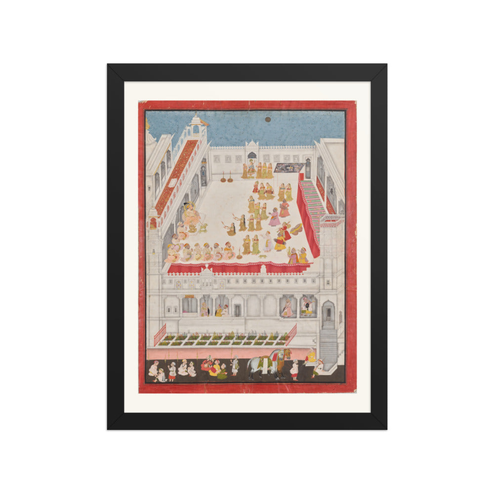 Maharana Jagat Singh Attending the Raslila, by Jai Ram and Jiva — Restored Rajput Wall Art — view 2
