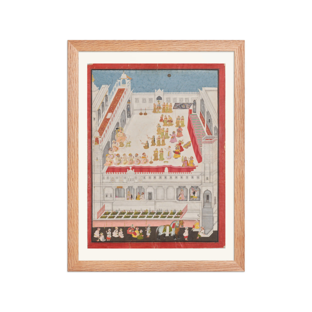 Maharana Jagat Singh Attending the Raslila, by Jai Ram and Jiva — Restored Rajput Wall Art — view 4