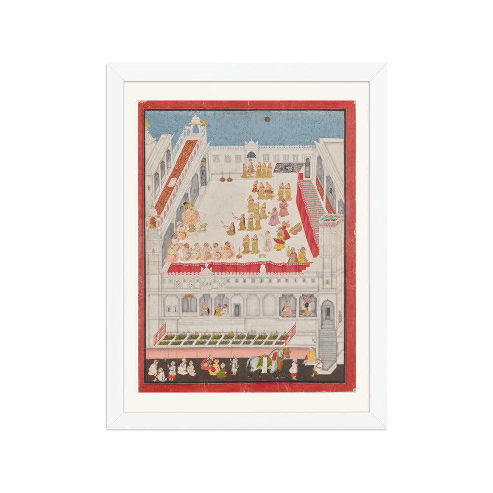 Maharana Jagat Singh Attending the Raslila, by Jai Ram and Jiva — Restored Rajput Wall Art — view 6