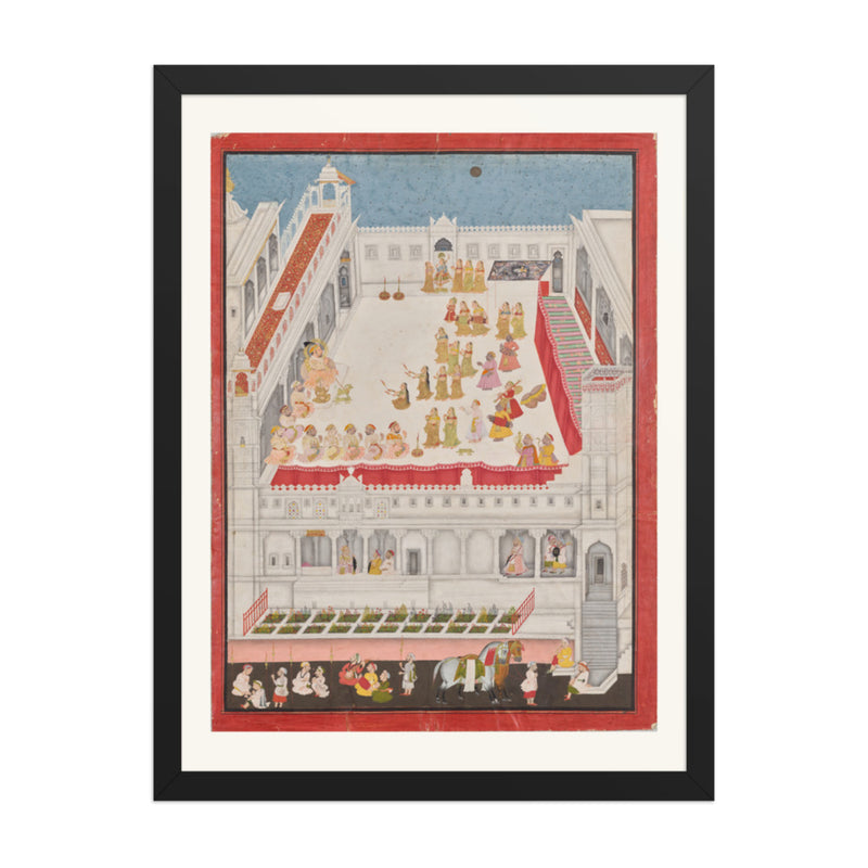 Maharana Jagat Singh Attending the Raslila, by Jai Ram and Jiva — Restored Rajput Wall Art