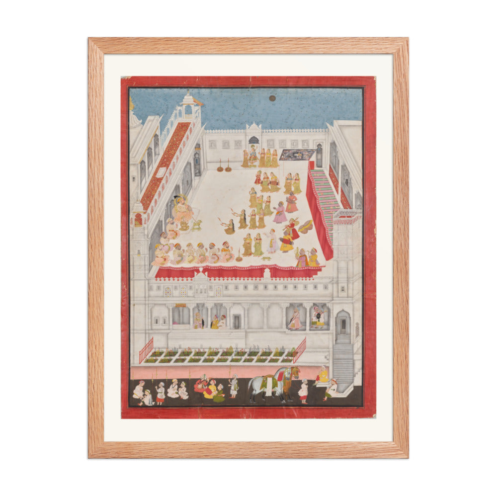 Maharana Jagat Singh Attending the Raslila, by Jai Ram and Jiva — Restored Rajput Wall Art — view 3