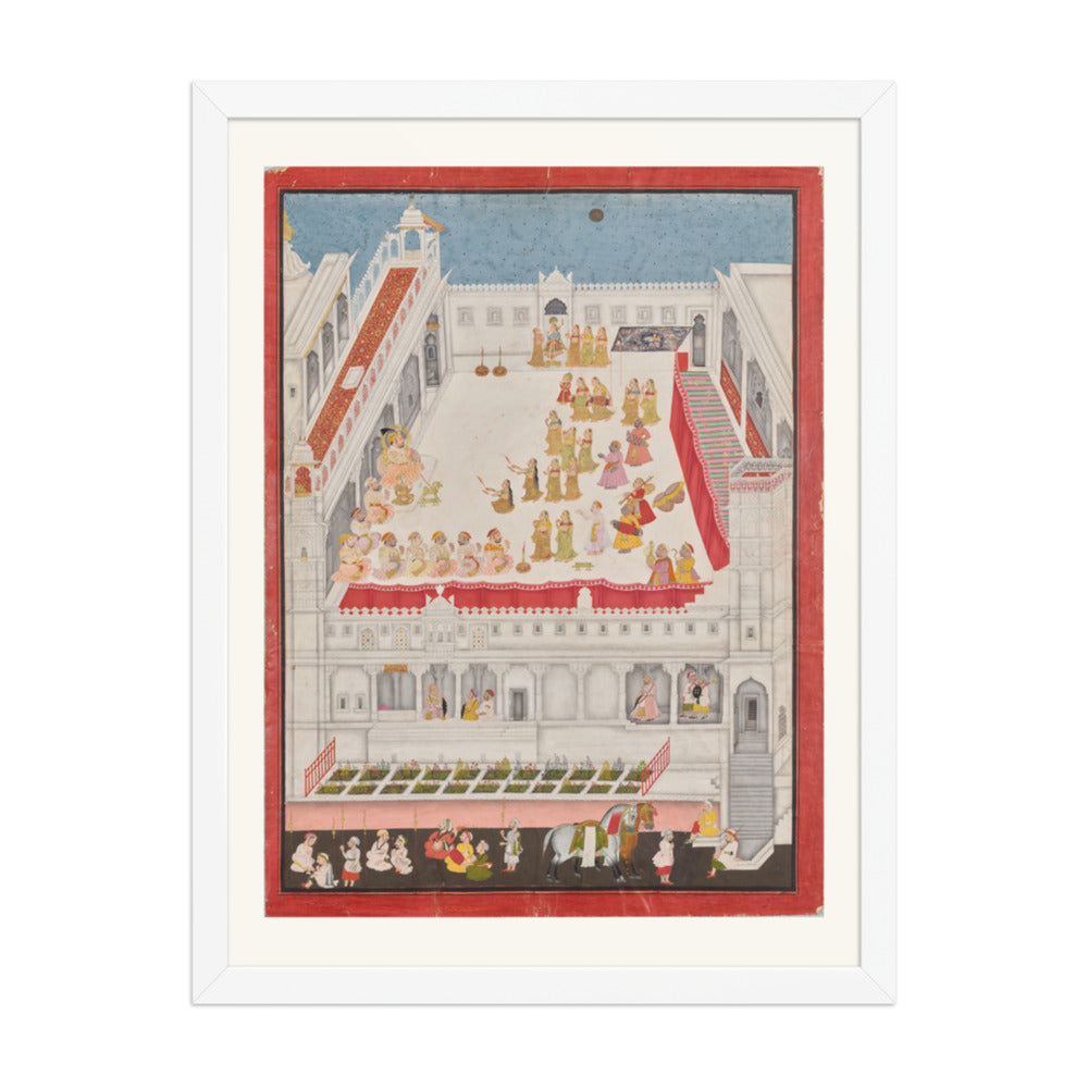 Maharana Jagat Singh Attending the Raslila, by Jai Ram and Jiva — Restored Rajput Wall Art — view 5