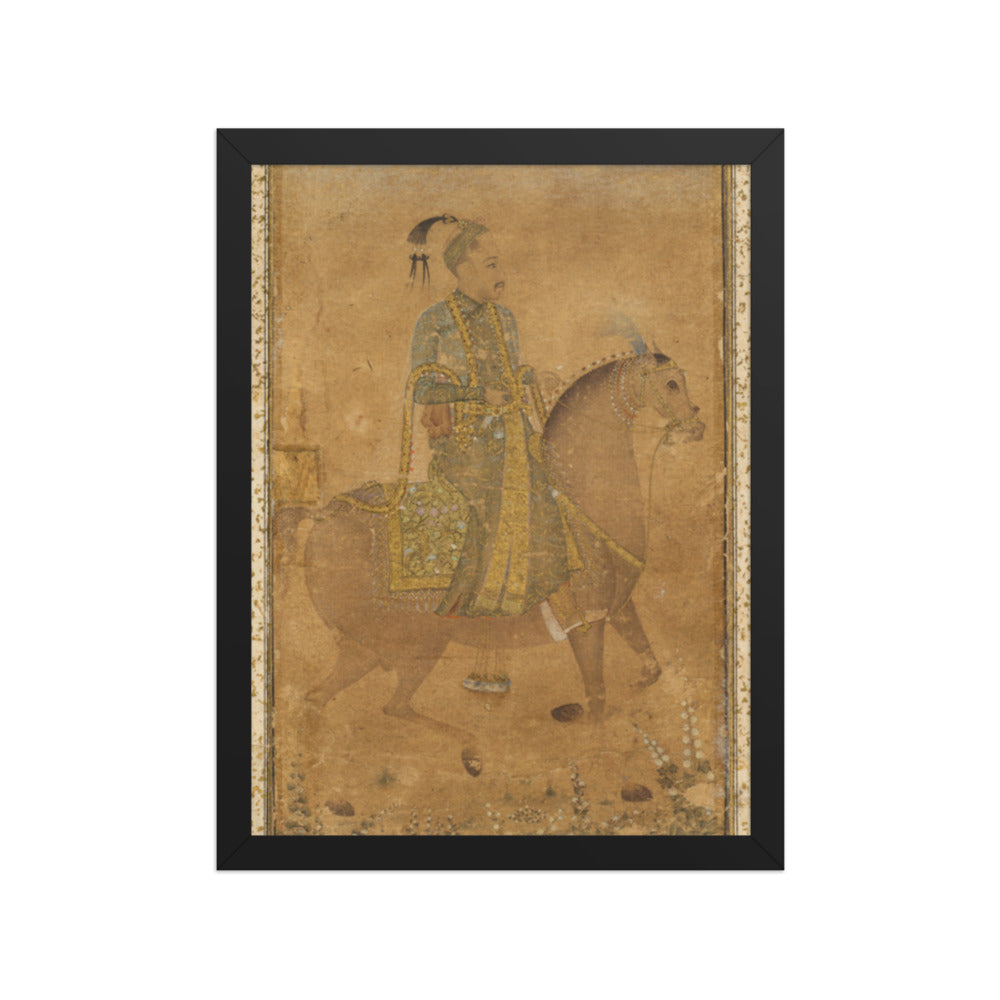 Sultan Abdullah Qutb Shah (1614-74) on Horseback — Restored Indian Court Wall Art — view 2