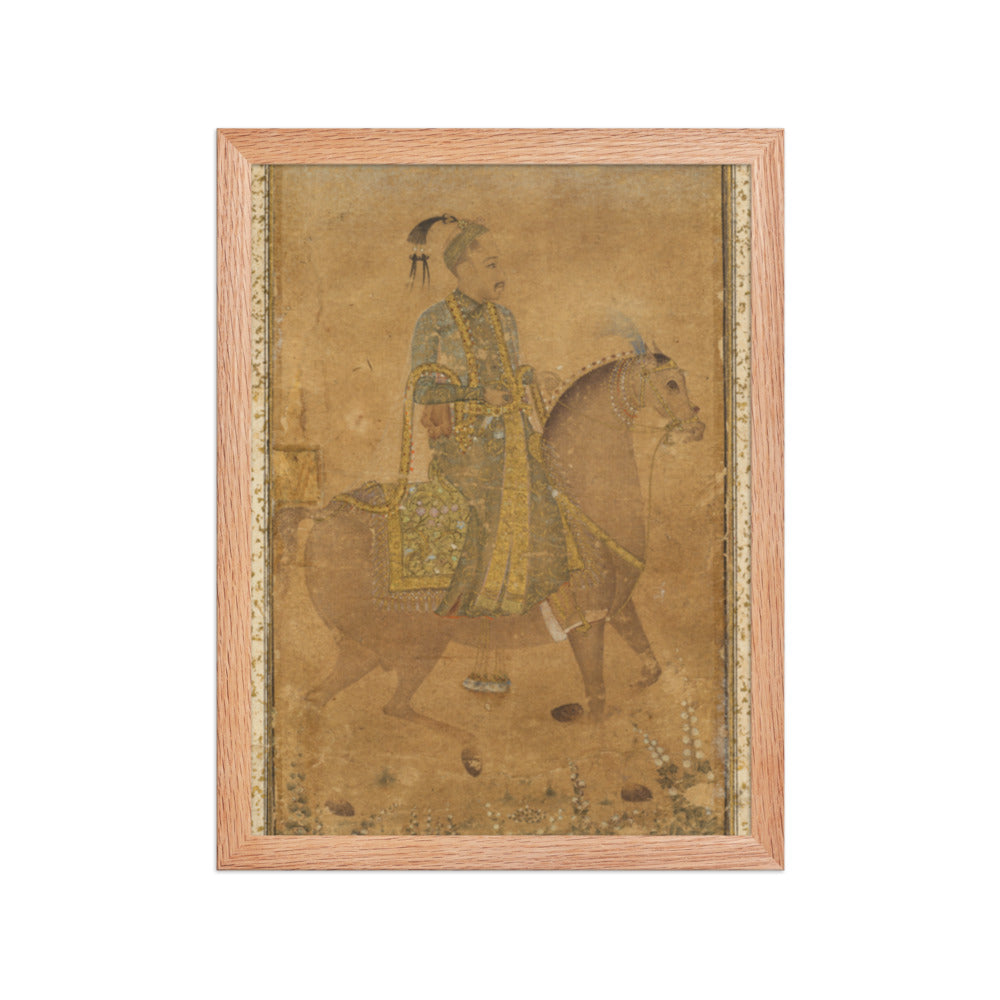 Sultan Abdullah Qutb Shah (1614-74) on Horseback — Restored Indian Court Wall Art — view 4