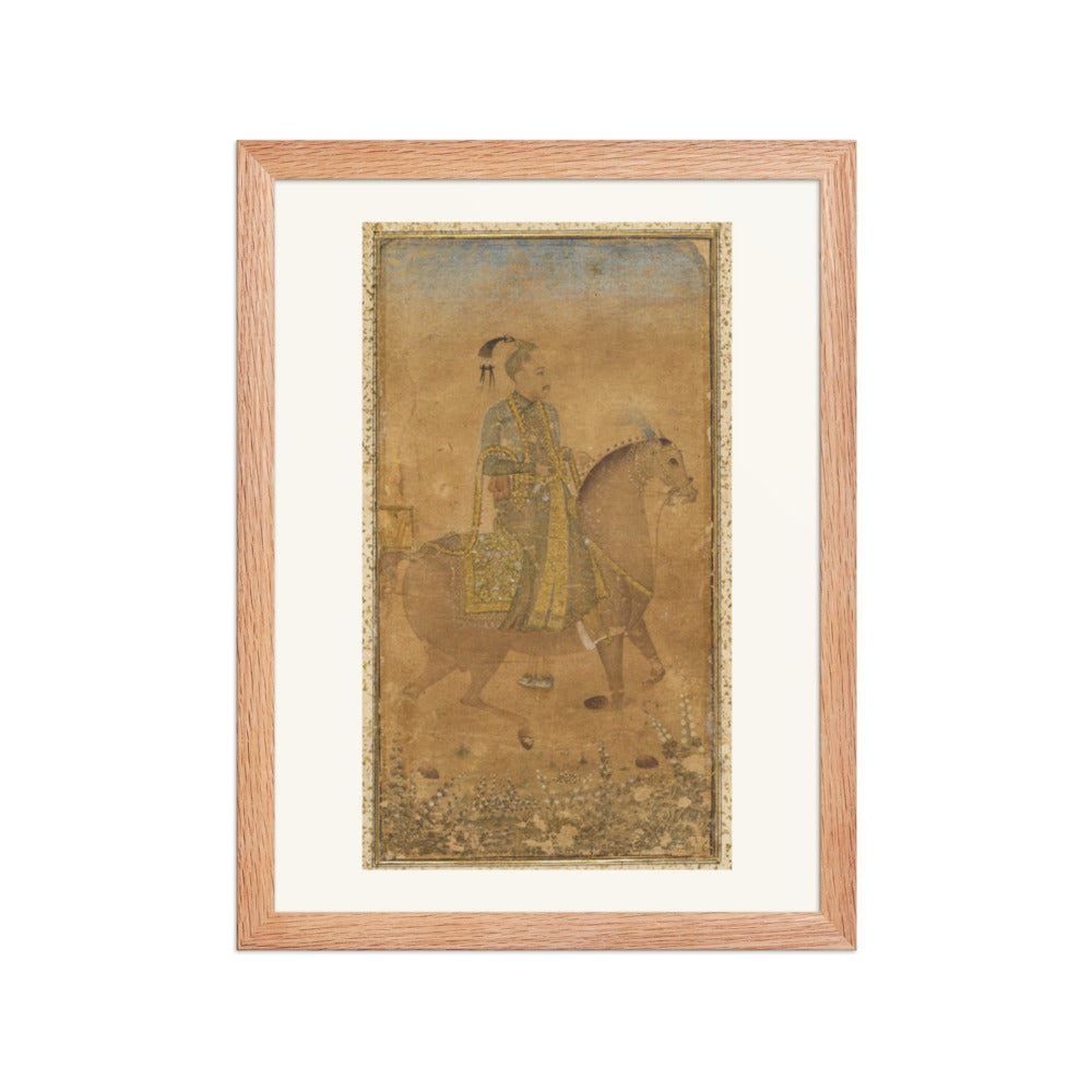 Sultan Abdullah Qutb Shah (1614-74) on Horseback — Restored Indian Court Wall Art — view 4