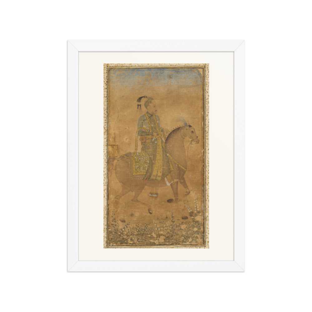 Sultan Abdullah Qutb Shah (1614-74) on Horseback — Restored Indian Court Wall Art — view 6