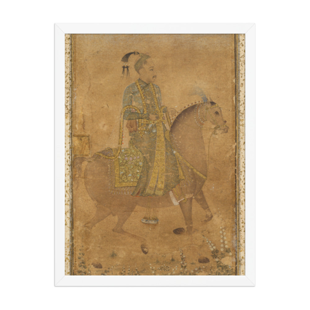 Sultan Abdullah Qutb Shah (1614-74) on Horseback — Restored Indian Court Wall Art — view 5