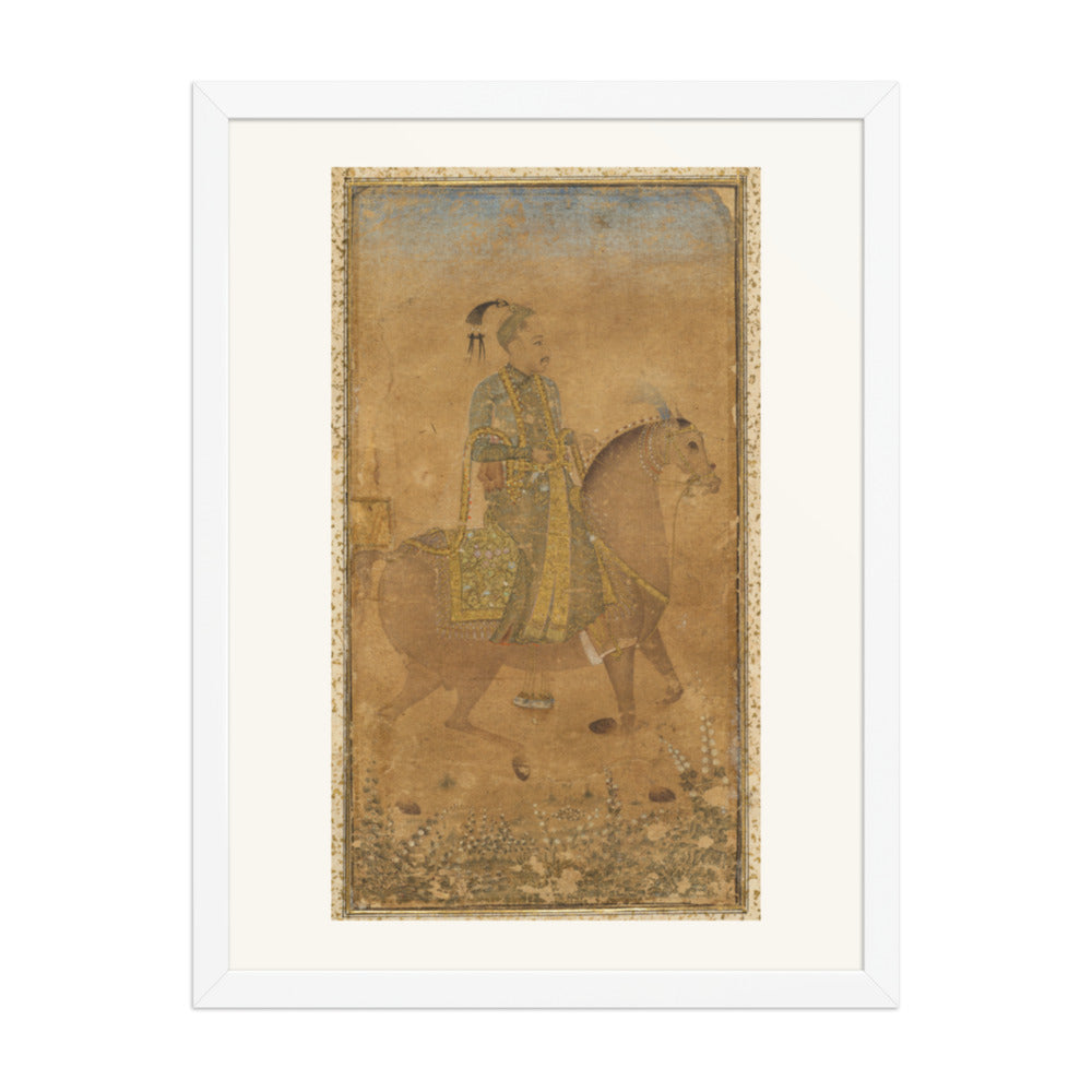 Sultan Abdullah Qutb Shah (1614-74) on Horseback — Restored Indian Court Wall Art — view 5