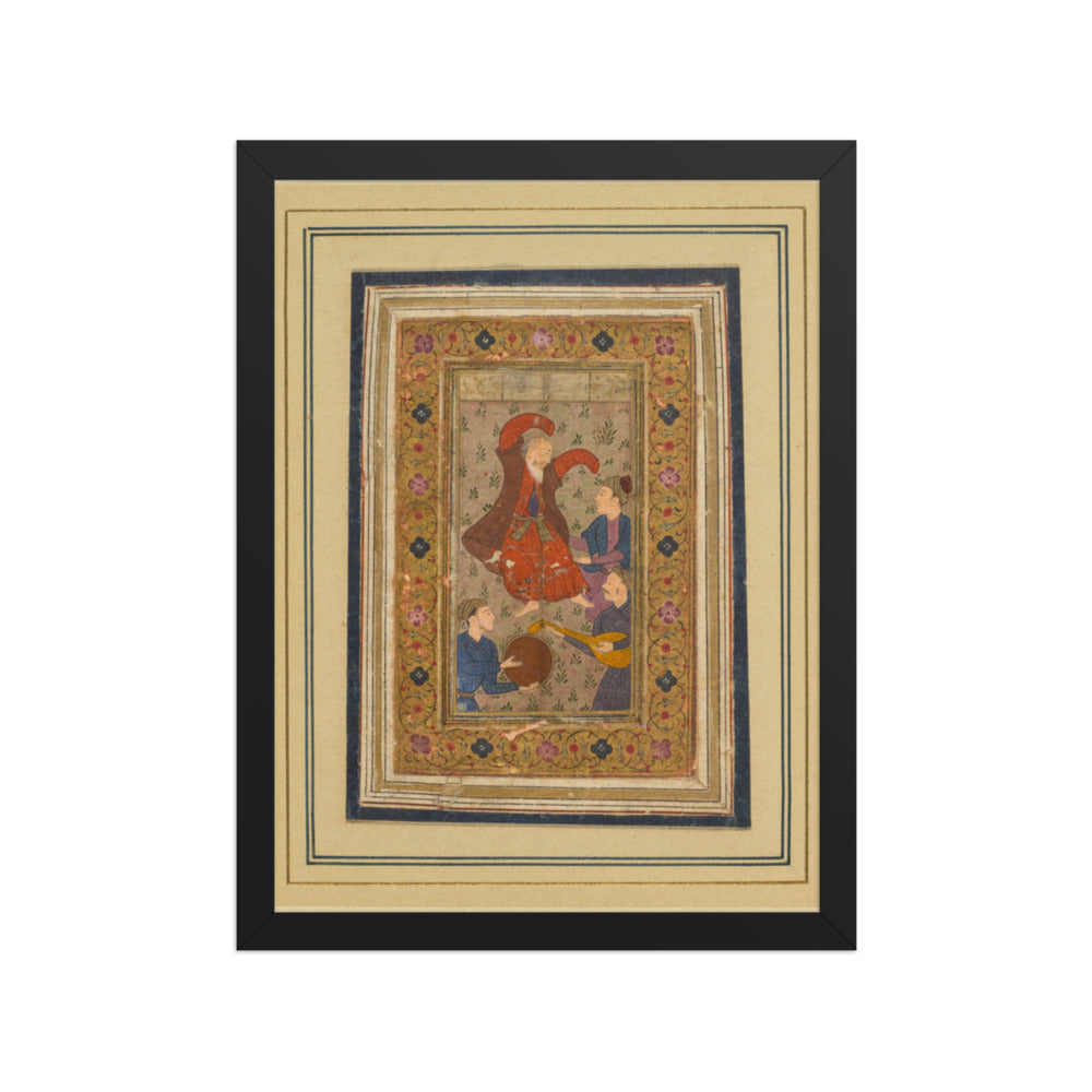 A dancing dervish and three — Restored Deccan Wall Art — view 2