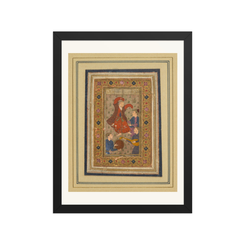 A dancing dervish and three — Restored Deccan Wall Art — view 2