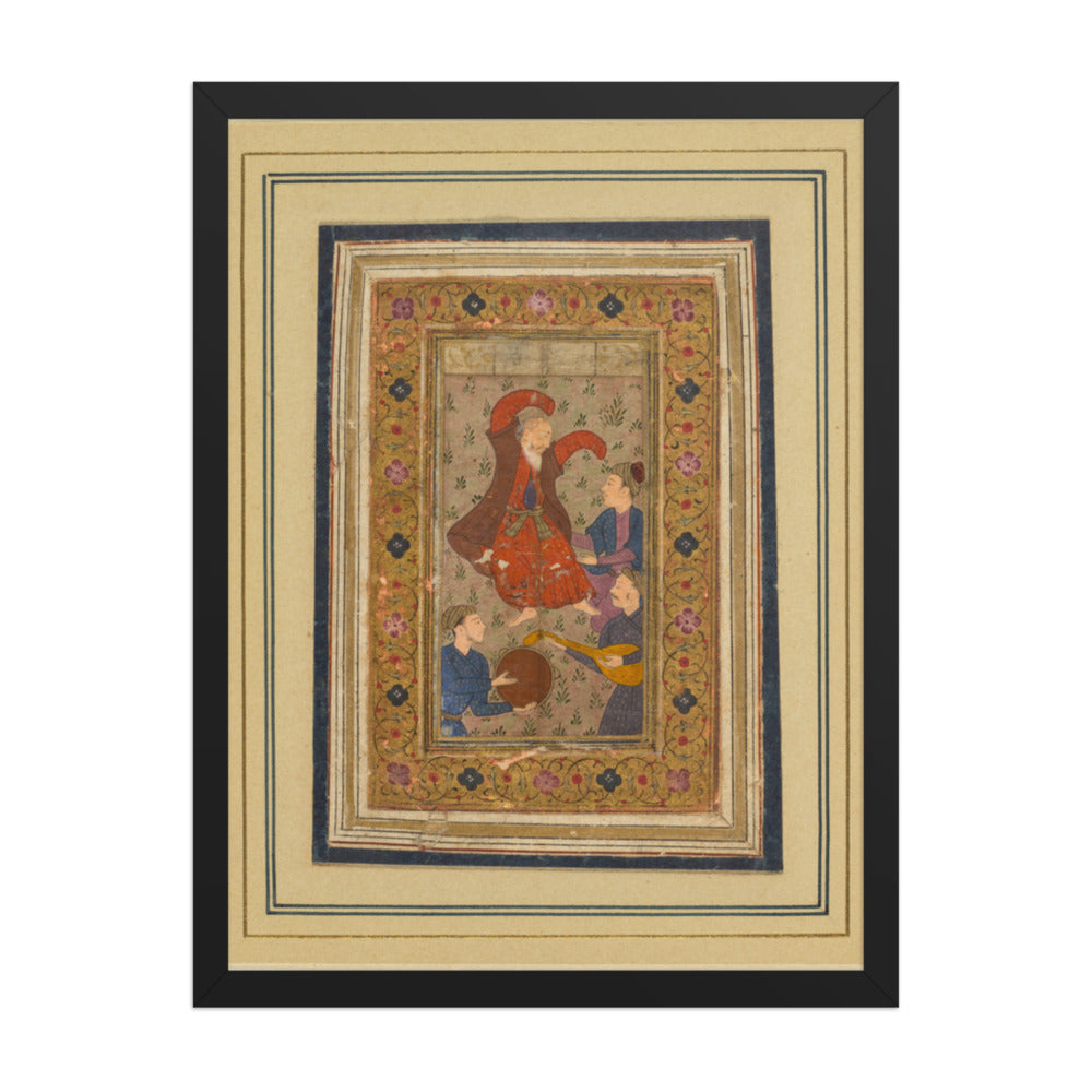 A dancing dervish and three — Restored Deccan Wall Art — view 1