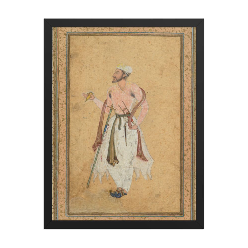 A Mughal courtier — Restored Mughal Wall Art — view 1