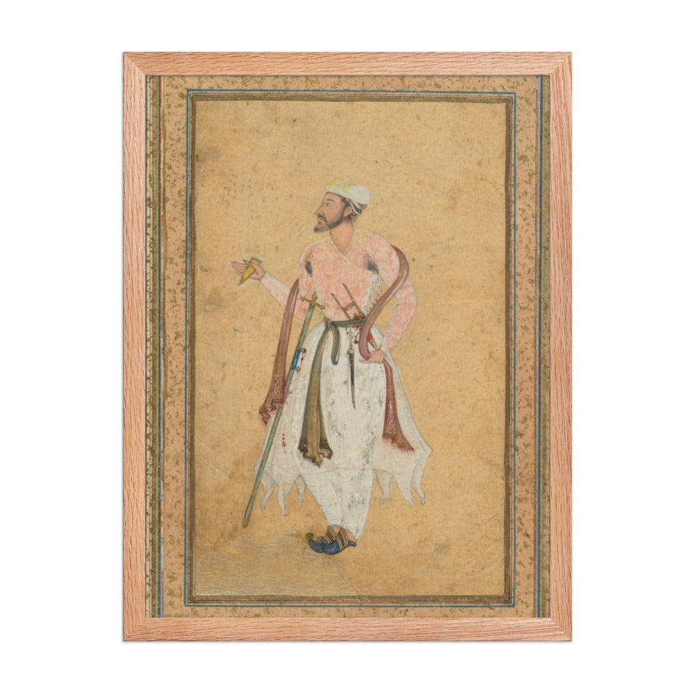 A Mughal courtier — Restored Mughal Wall Art — view 3