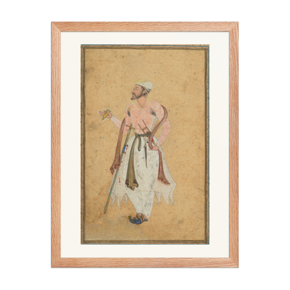 A Mughal courtier — Restored Mughal Wall Art — view 3